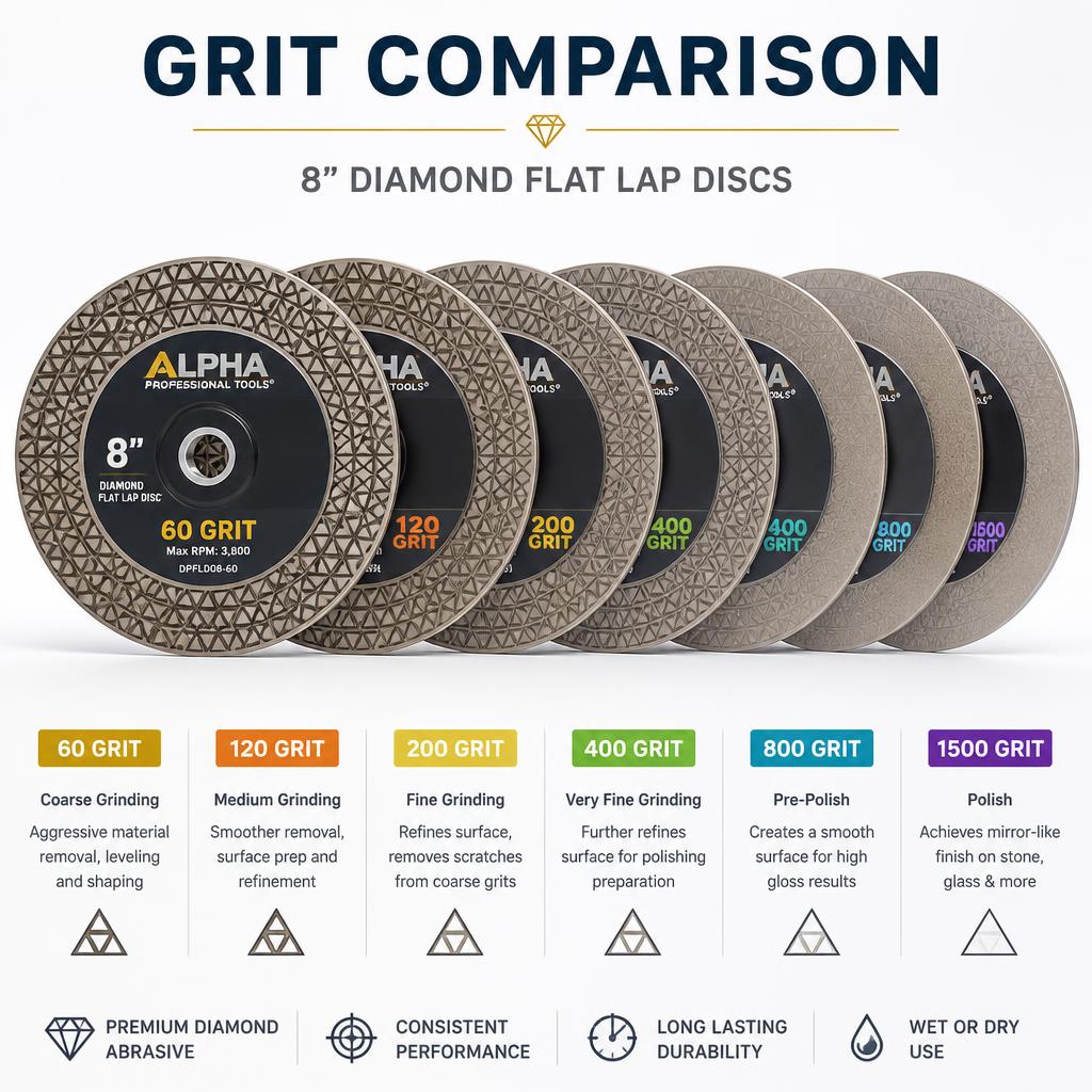 8 inch 60 grit diamond flat lap disc